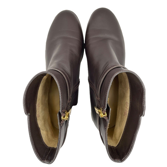 Michael Kors FINLEY Chocolate Brown Flat Bootie Ankle Boots Flat Size 9M USED - Picture 5 of 10